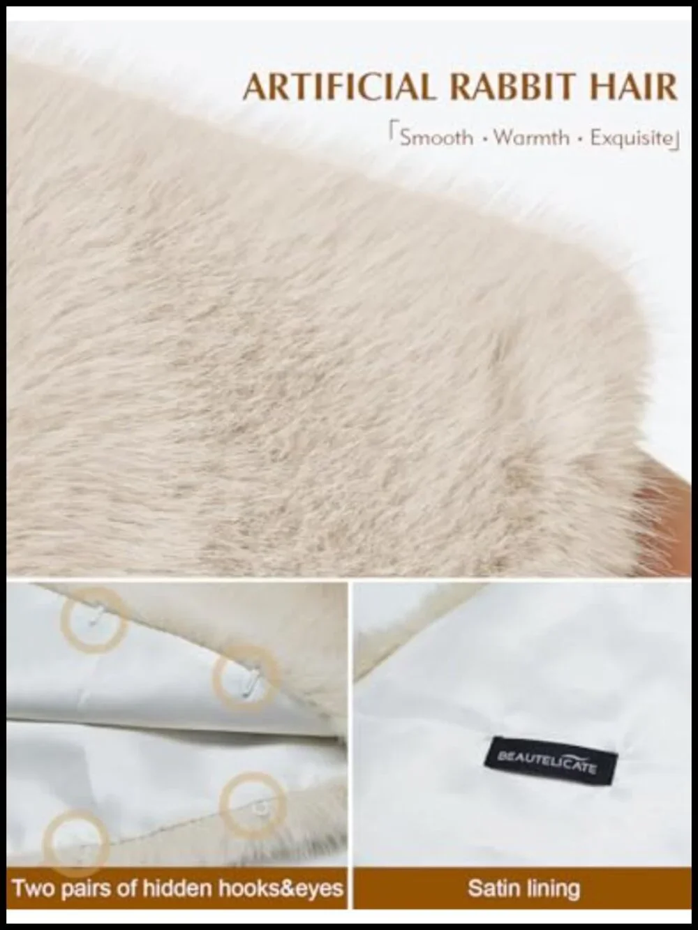 Luxury Faux Fur Shawl Wrap Stole Bridal Wedding Party Pashmina